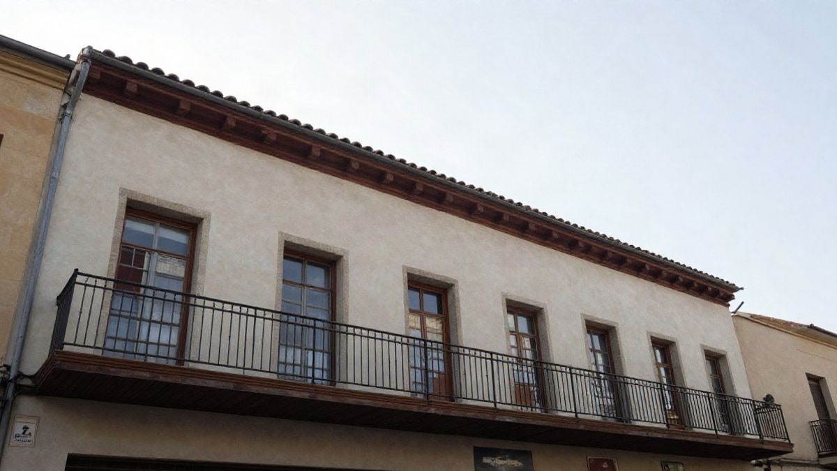 Imagen ilustrativa: ángulo bajo de la fachada de un centro comunitario con cielo despejado