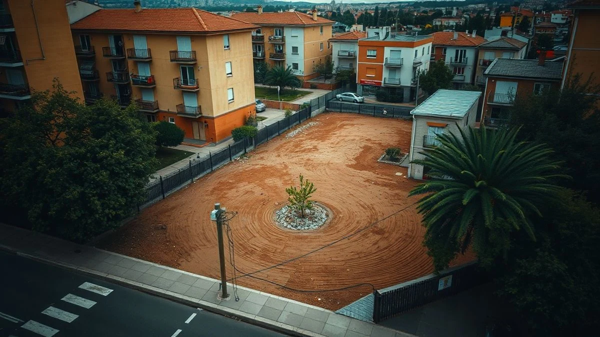 Imagen ilustrativa: solar vacío en un entorno urbano de un pequeño municipio