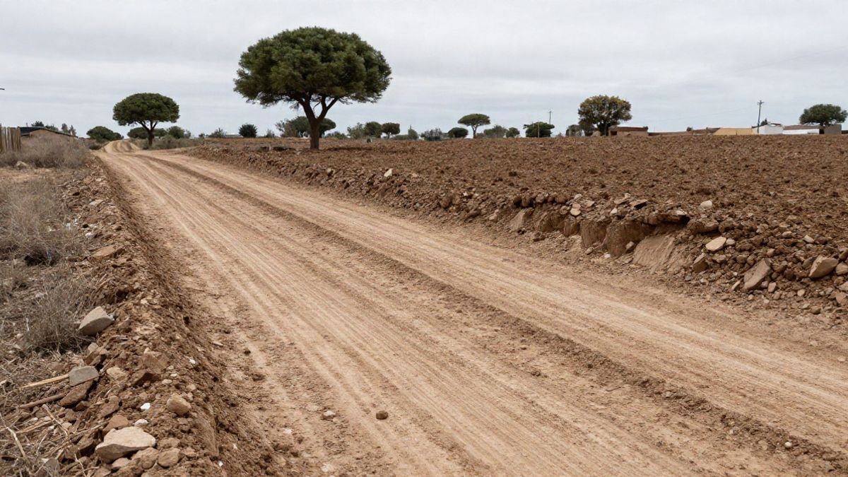 Imagen ilustrativa: camino rural de tierra recién acondicionado en un entorno natural.