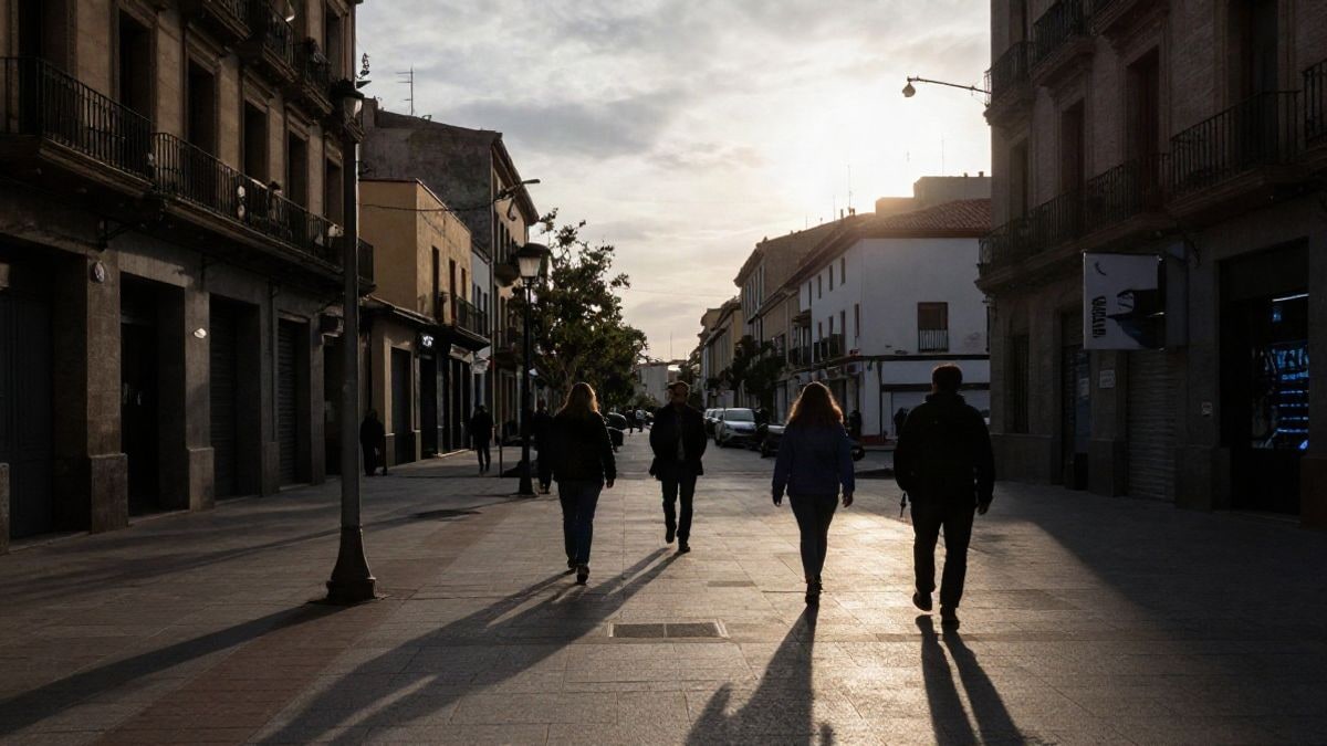 Imagen ilustrativa: siluetas y sombras largas en un interior con contraluz al atardecer