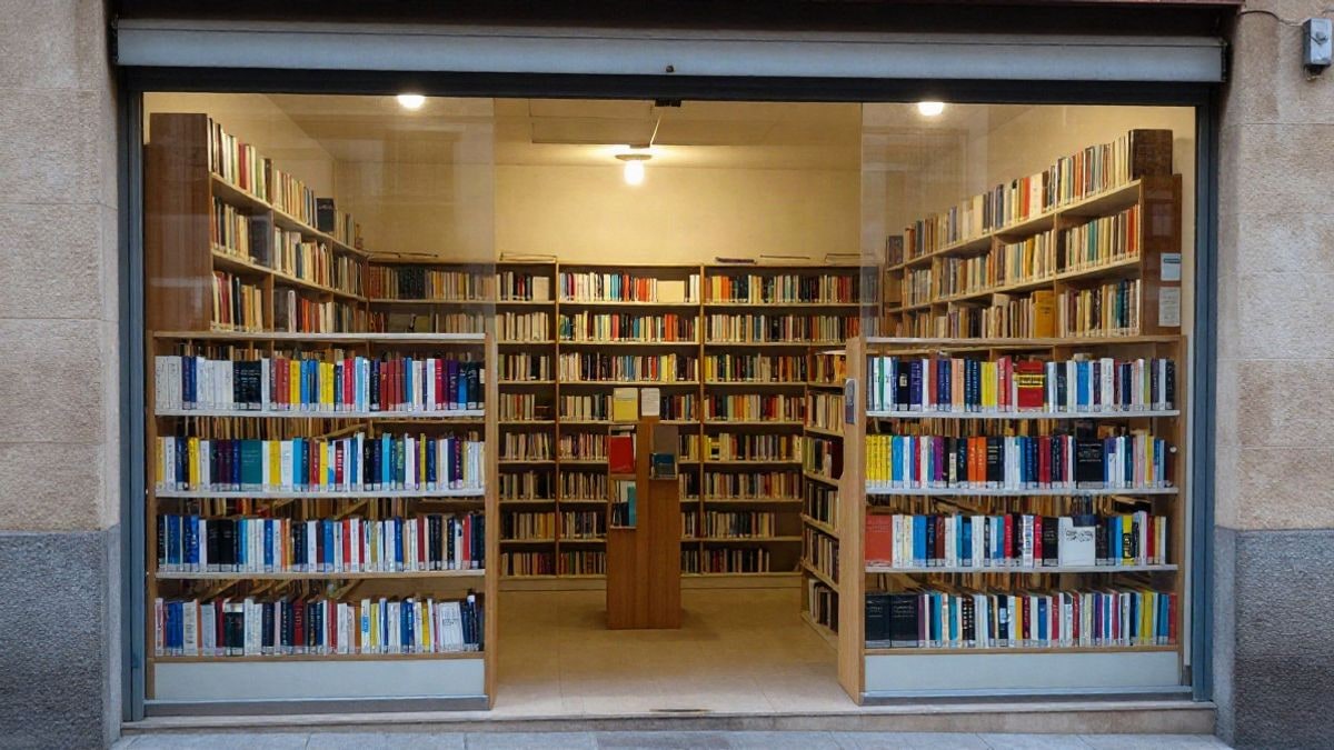 Imagen ilustrativa: estanterías de una biblioteca municipal con libros infantiles y juveniles.