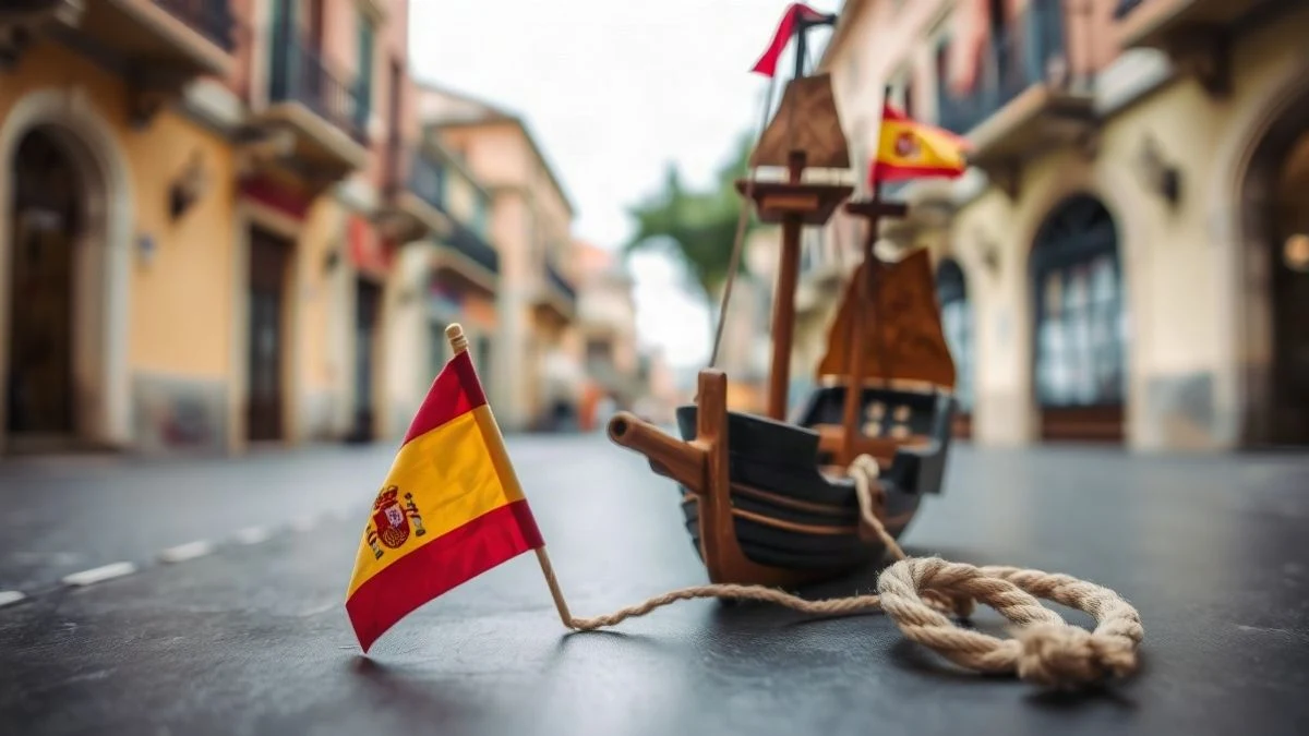 Imagen ilustrativa: una maqueta de barco pirata de madera sobre una mesa, con una bandera y una cuerda, en un entorno cotidiano.