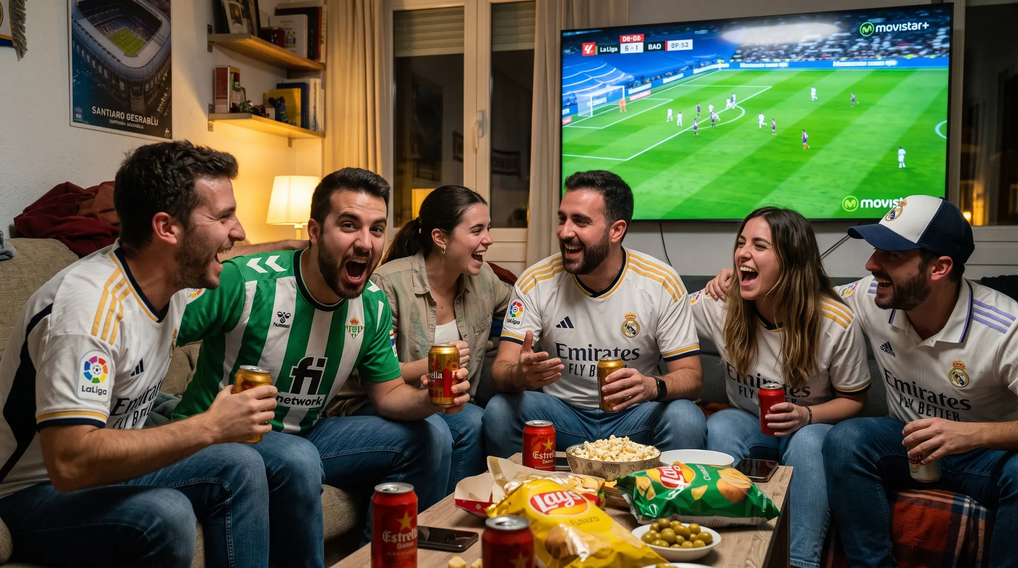 Amigos disfrutando de La Liga